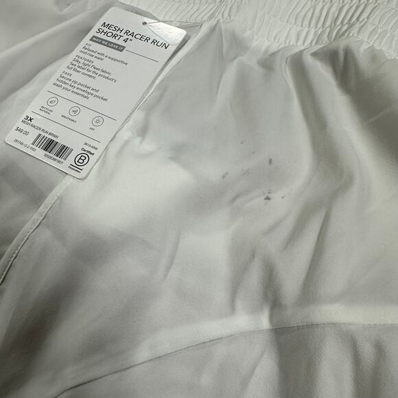 Athleta Women's Mesh Racer Run Short Bright White Women's Size 3X NWT STAIN - Picture 12 of 14